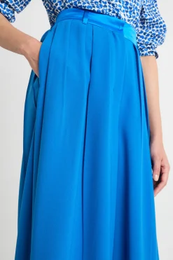 Pantalone ampio in sablé - Blu