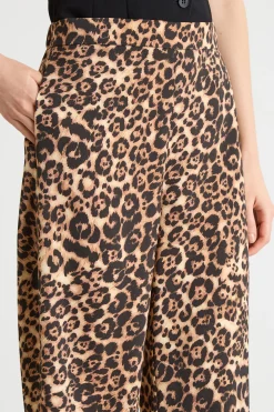 Pantalone ampio in tessuto fluido - Animalier