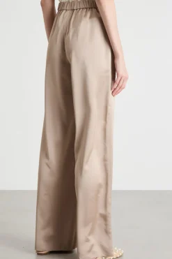 Pantalone ampio in tessuto fluido - Beige