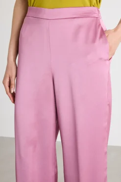 Pantalone ampio in tessuto fluido - Rosa