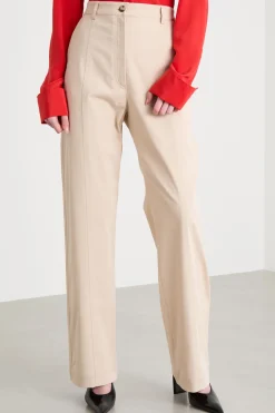 Pantalone ampio in twill - Beige