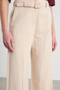 Pantalone ampio in twill - Beige
