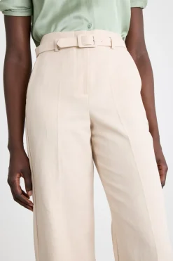 Pantalone ampio in twill - Beige