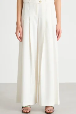 Pantalone ampio in twill - Bianco
