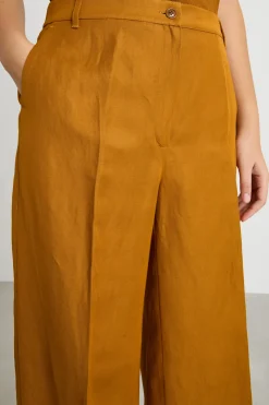 Pantalone ampio in twill - Marrone
