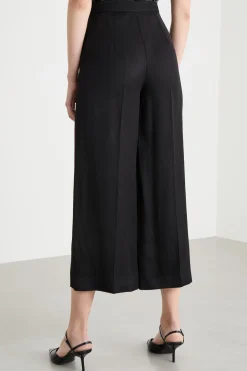 Pantalone ampio in twill - Nero