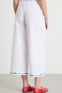 Pantalone ampio ricamato - Bianco