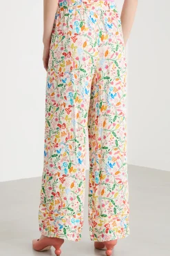 Pantalone ampio stampato - Rosa