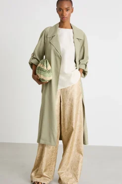 Pantalone a palazzo con stampa - Oro