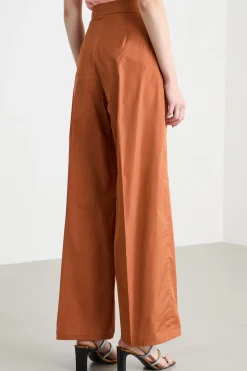 Pantalone a palazzo in taffettà - Arancione