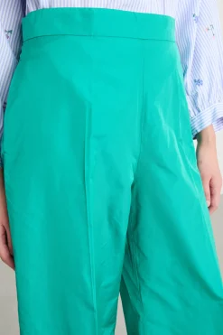 Pantalone a palazzo in taffettà - Verde