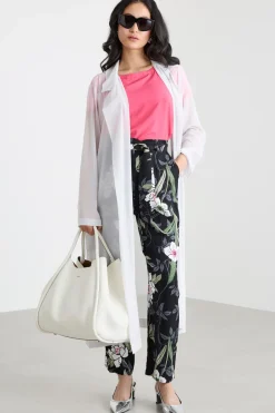 Pantalone a sigaretta con cintura - Nero