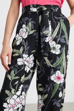 Pantalone a sigaretta con cintura - Nero