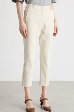 Pantalone a sigaretta con spacchi - Avorio
