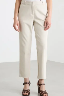 Pantalone a sigaretta con spacchi - Beige