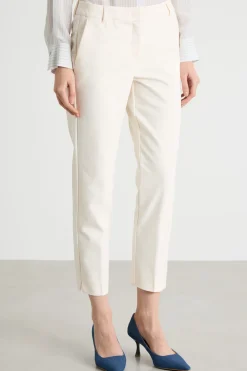 Pantalone a sigaretta con spacchi - Bianco