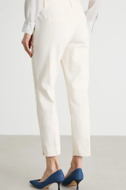 Pantalone a sigaretta con spacchi - Bianco