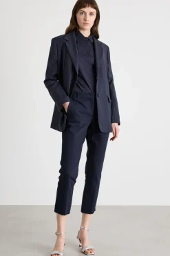 Pantalone a sigaretta con spacchi - Blu