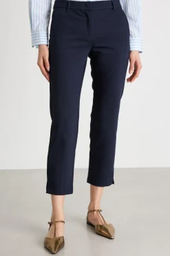 Pantalone a sigaretta con spacchi - Blu