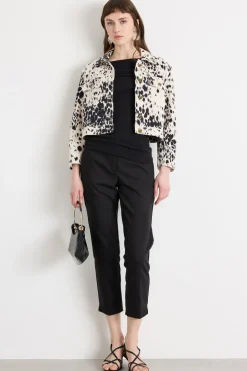 Pantalone a sigaretta con spacchi - Nero