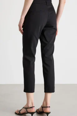 Pantalone a sigaretta con spacchi - Nero