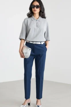 Pantalone a sigaretta cropped - Blu