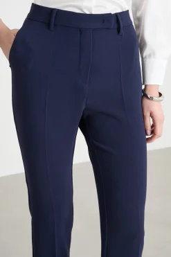 Pantalone a sigaretta in cady - Blu