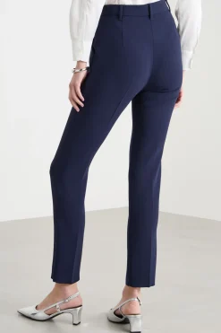 Pantalone a sigaretta in cady - Blu