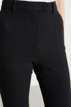 Pantalone a sigaretta in cady - Nero