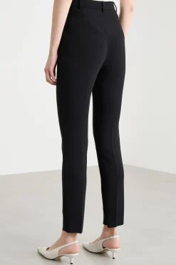 Pantalone a sigaretta in cady - Nero