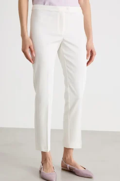 Pantalone a sigaretta in faille - Bianco