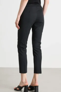 Pantalone a sigaretta in faille - Nero