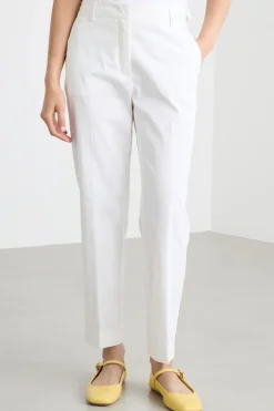 Pantalone a sigaretta in gabardina - Bianco