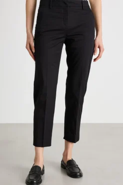 Pantalone a sigaretta in gabardina - Nero