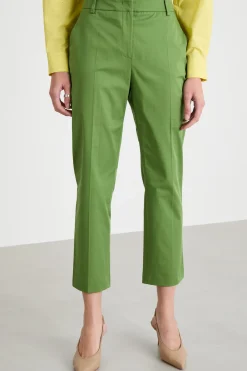 Pantalone a sigaretta in gabardina - Verde
