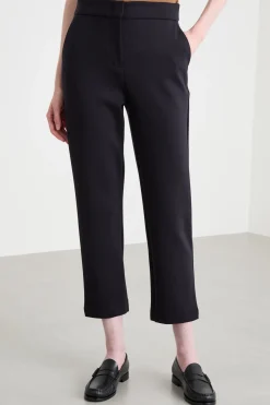 Pantalone a sigaretta in jersey - Nero