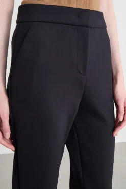 Pantalone a sigaretta in jersey - Nero