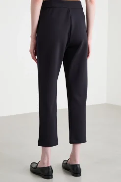 Pantalone a sigaretta in jersey - Nero
