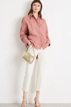 Pantalone a sigaretta in tela - Bianco