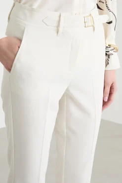 Pantalone a sigaretta in tela - Bianco