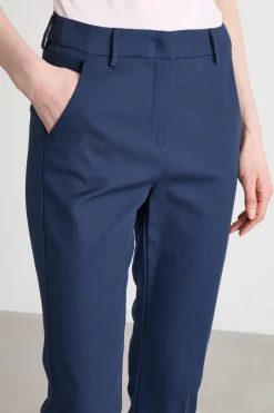 Pantalone a sigaretta in tela - Blu