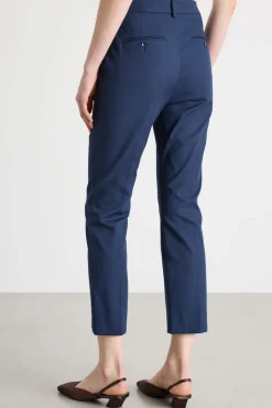 Pantalone a sigaretta in tela - Blu
