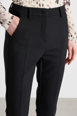 Pantalone a sigaretta in tela - Nero