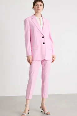 Pantalone a sigaretta in tela - Rosa