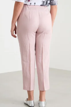 Pantalone a sigaretta in tela - Rosa