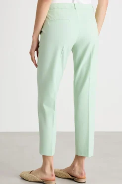 Pantalone a sigaretta in tela - Verde
