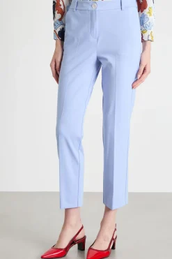 Pantalone a sigaretta stretch - Azzurro