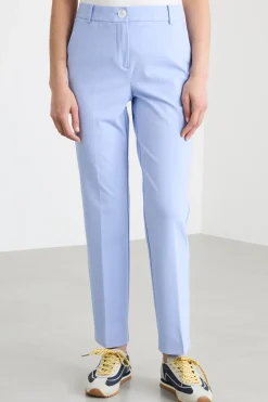 Pantalone a sigaretta stretch - Azzurro