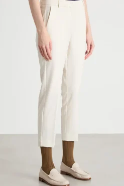 Pantalone a sigaretta stretch - Bianco