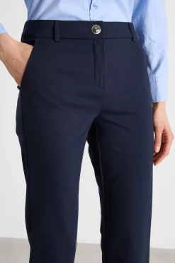 Pantalone a sigaretta stretch - Blu